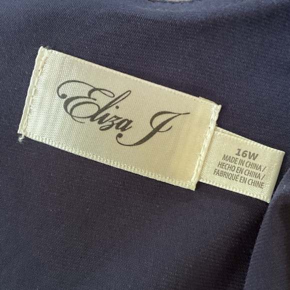Eliza J Blue Wrap Tie Front Cocktail Dress, 16W - Picture 4 of 6